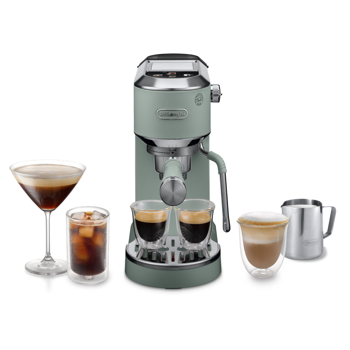 DeLonghi New Dedica Duo Coffee Machine - Green | EC890.GR