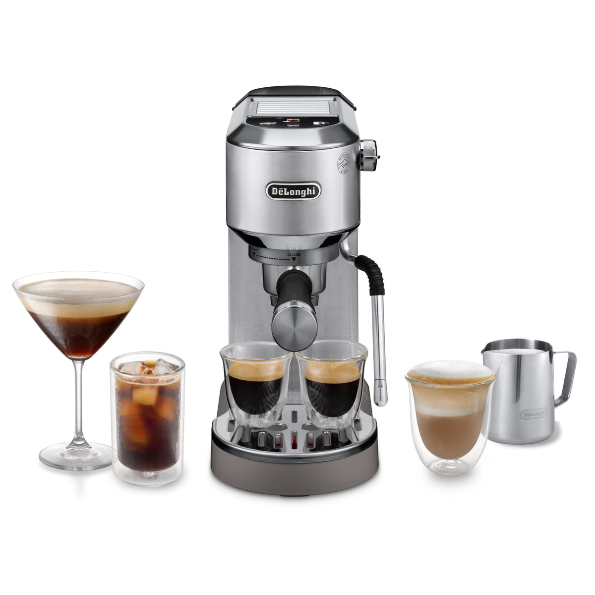 DeLonghi New Dedica Duo Manual Espresso Coffee Machine - Metal | EC890.M