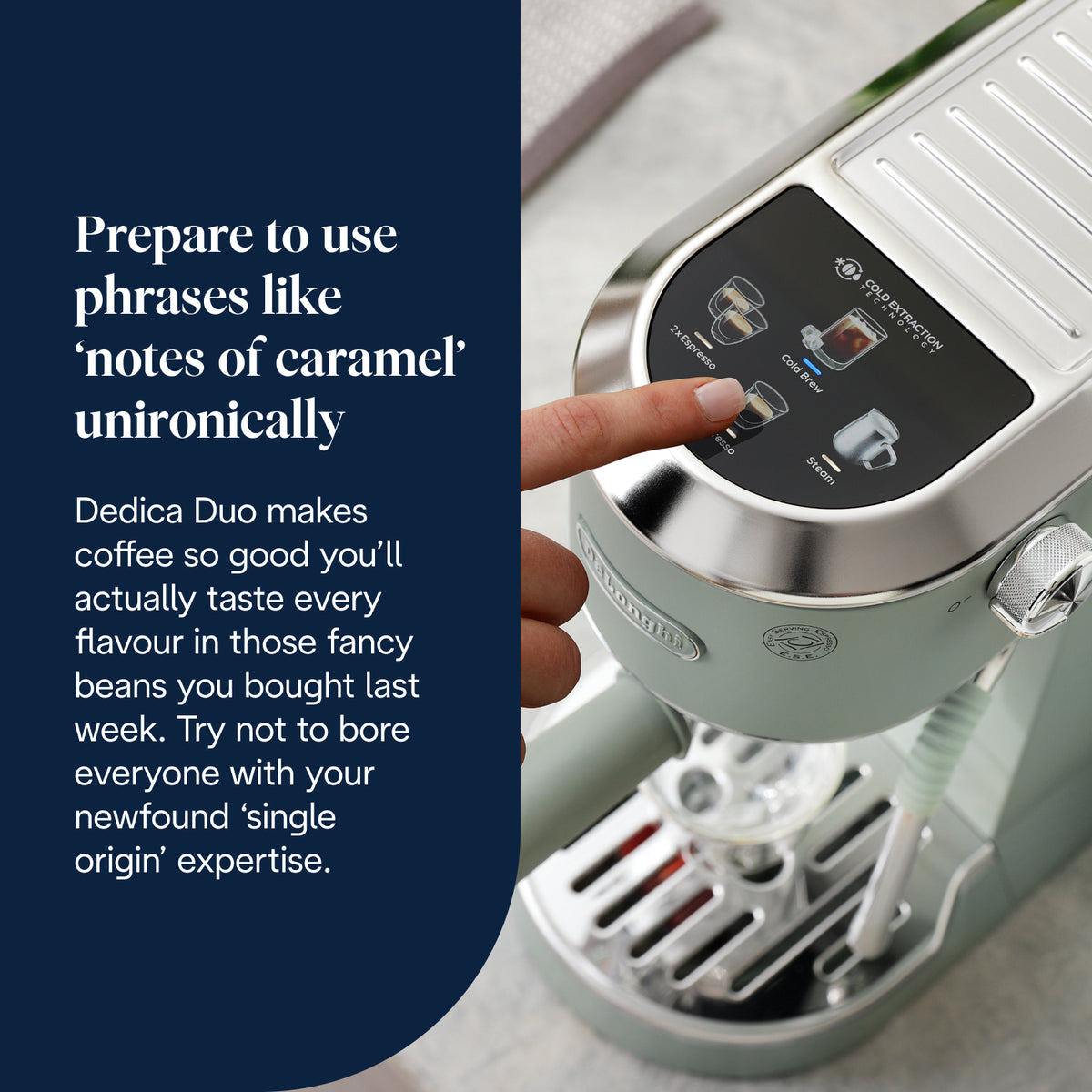 DeLonghi New Dedica Duo Coffee Machine - Green | EC890.GR