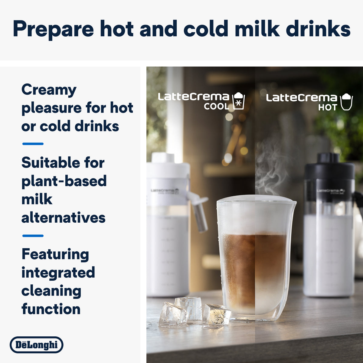 DeLonghi Eletta Explore Bean to Cup Coffee Machine with Cold Brew Technology - Titanium | ECAM450.86.T