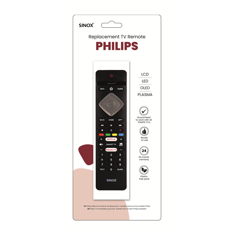 Sinox Philips Remote Control - Black | 50623 from Sinox - DID Electrical