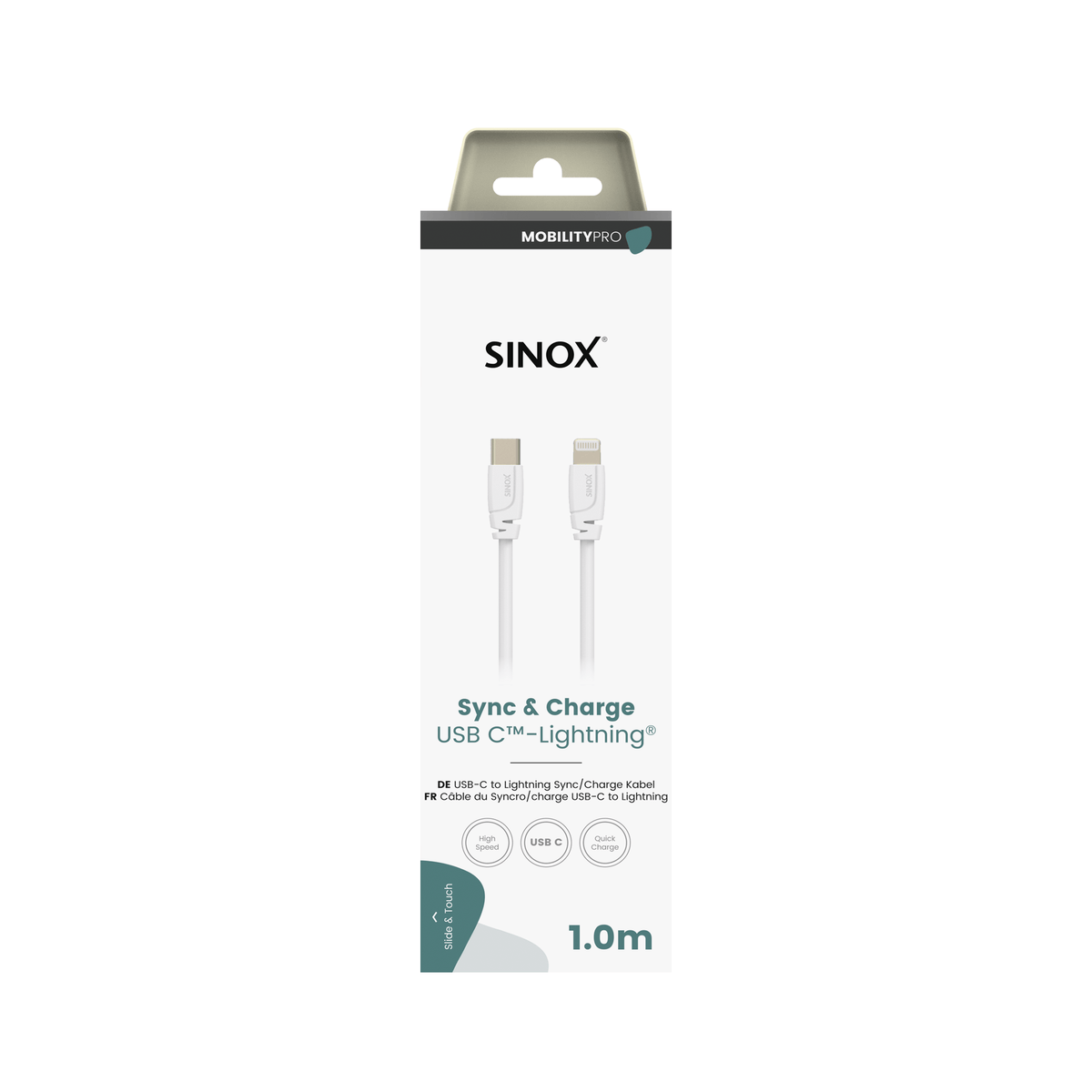 Sinox Mobility Pro USB 2.0 Type C Lightning Cable - White | 51187 from Sinox - DID Electrical