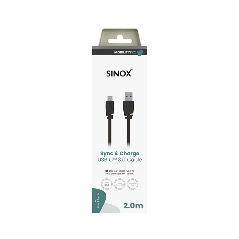 Sinox Pro 2M USB 3.0 Sync &amp; Charge Cable - Black | 51248 from Sinox - DID Electrical