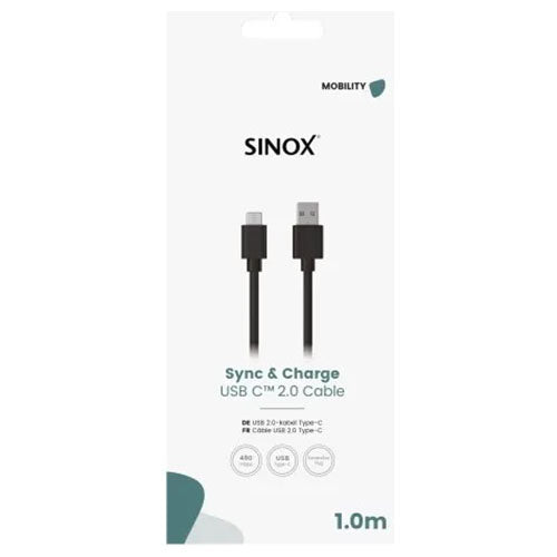 Sinox 1M USB C to USB A Cable - Black | 051446 from Sinox - DID Electrical