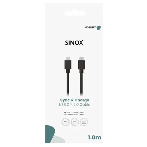 Sinox 1M USB 2.0 C Type Cable - Black | 051460 from Sinox - DID Electrical