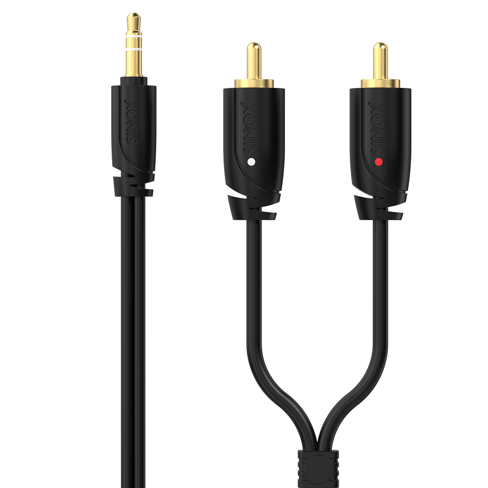 Sinox Sound Pro 2M 3.5mm Mini Jack to Stereo Cable - Black | 52177 from Sinox - DID Electrical