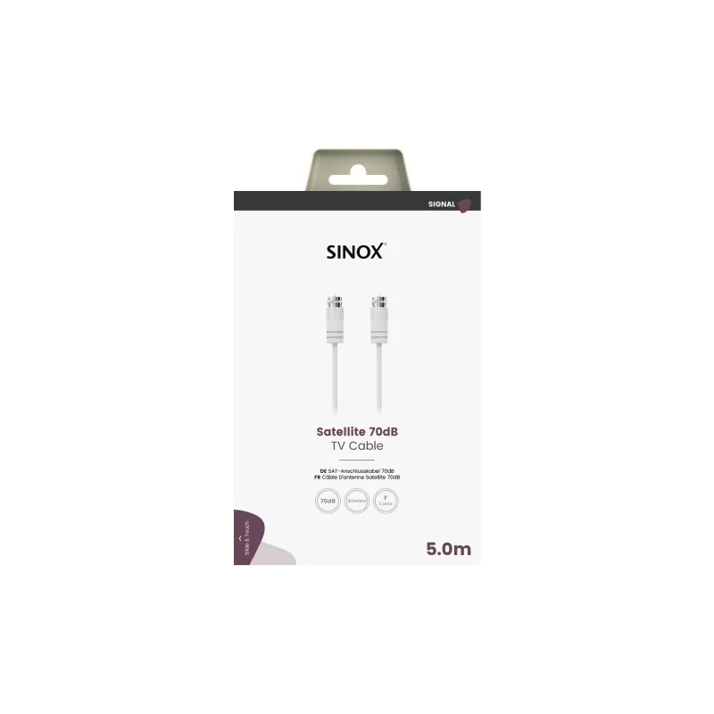 Sinox 5M 70dB Satellite TV Cable - White | 052450 from Sinox - DID Electrical