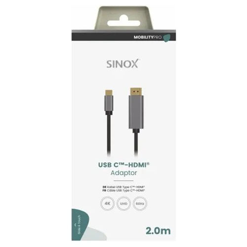Sinox Pro 2.0M USB C to HDMI Cable - Black | 053167 from Sinox - DID Electrical