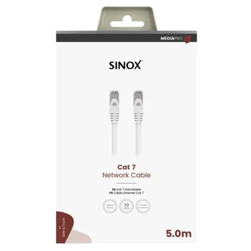 Sinox Pro 5M S-FTP Cat7 Network Cable - White | 053273 from Sinox - DID Electrical