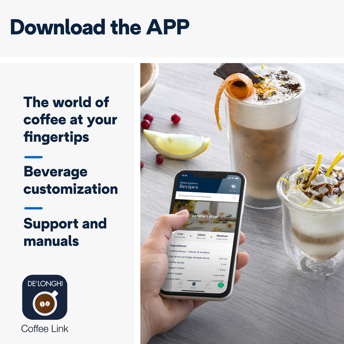 DeLonghi Eletta Explore Bean to Cup Coffee Machine with Cold Brew Technology - Titanium | ECAM450.86.T