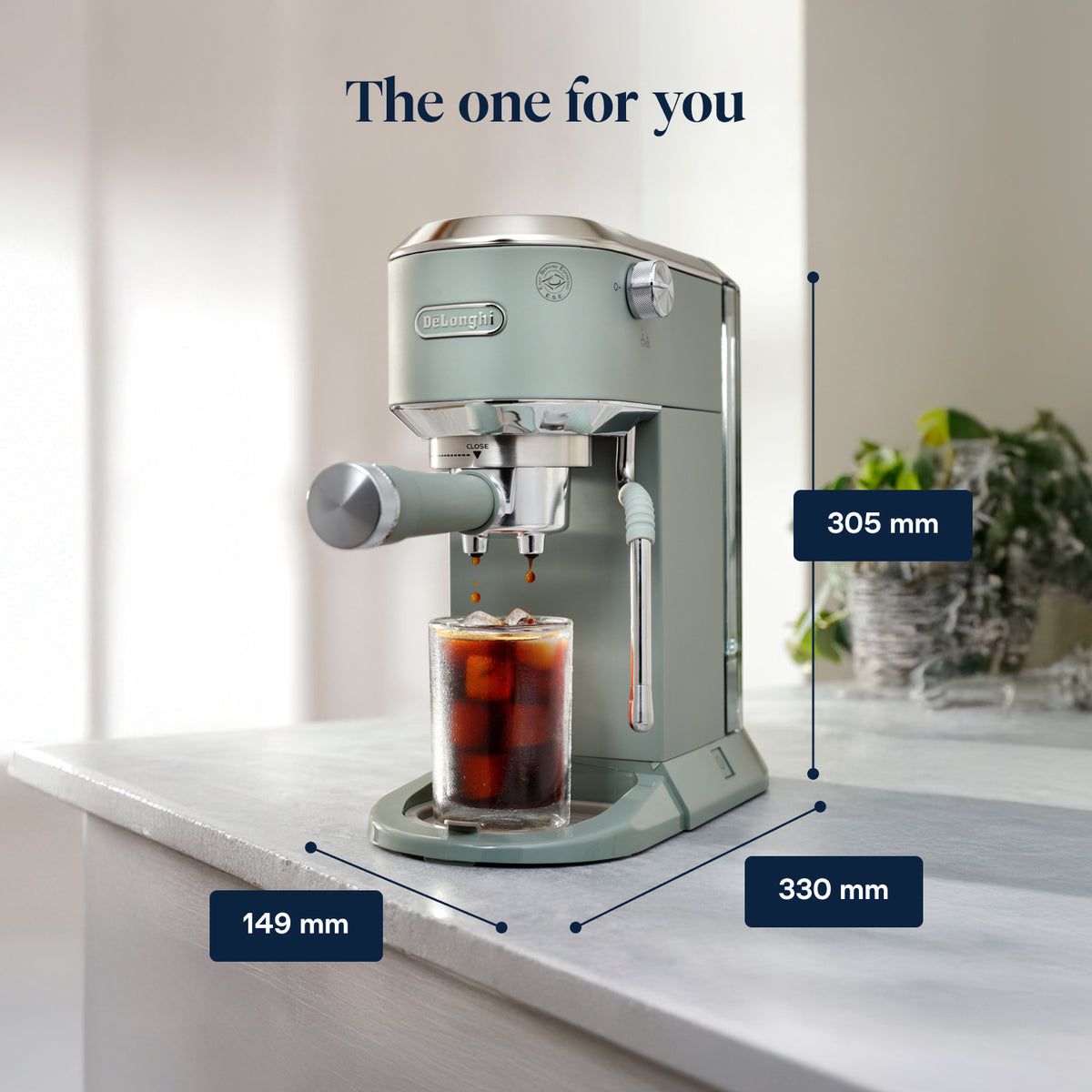 DeLonghi New Dedica Duo Coffee Machine - Green | EC890.GR