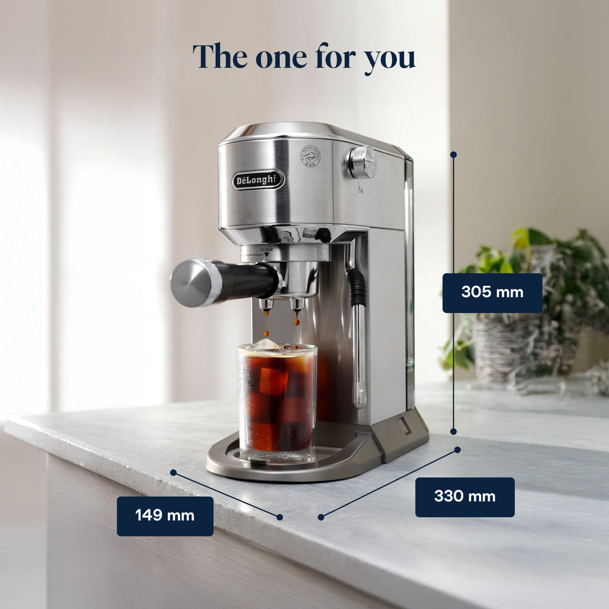 DeLonghi New Dedica Duo Manual Espresso Coffee Machine - Metal | EC890.M