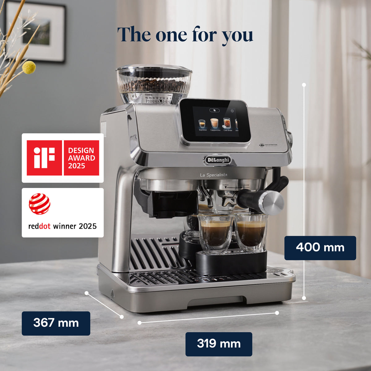 Delonghi La Specialista Touch Bean to Cup Espresso Coffee Machine - Metal | EC9455.M