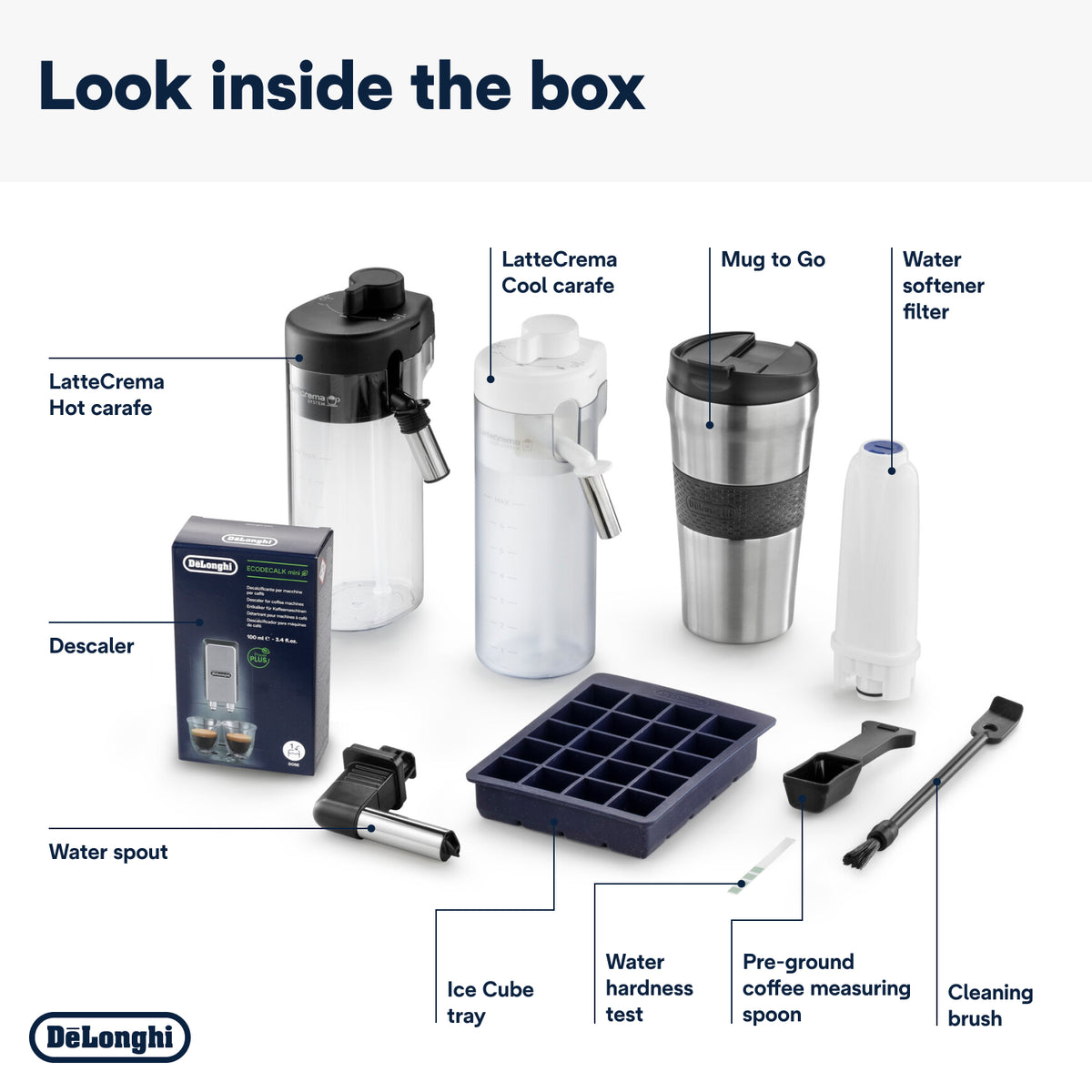 DeLonghi Eletta Explore Bean to Cup Coffee Machine with Cold Brew Technology - Titanium | ECAM450.86.T