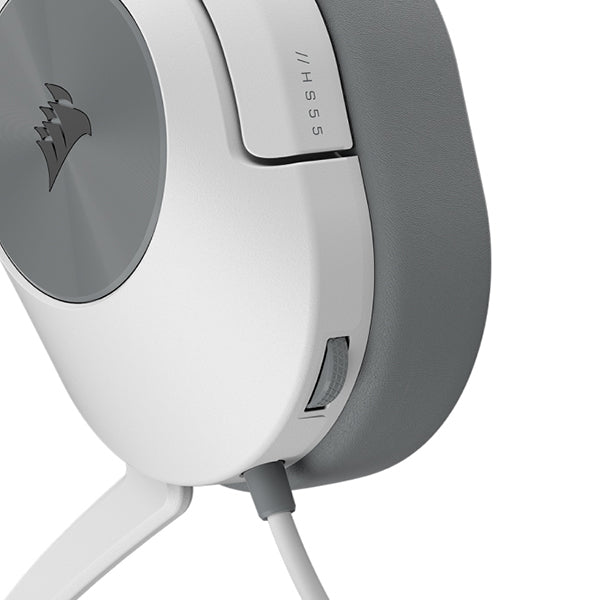 Corsair HS55 Over-Ear Wired Gaming Headset - White | 106-CA-9011261-EU from Corsair - DID Electrical