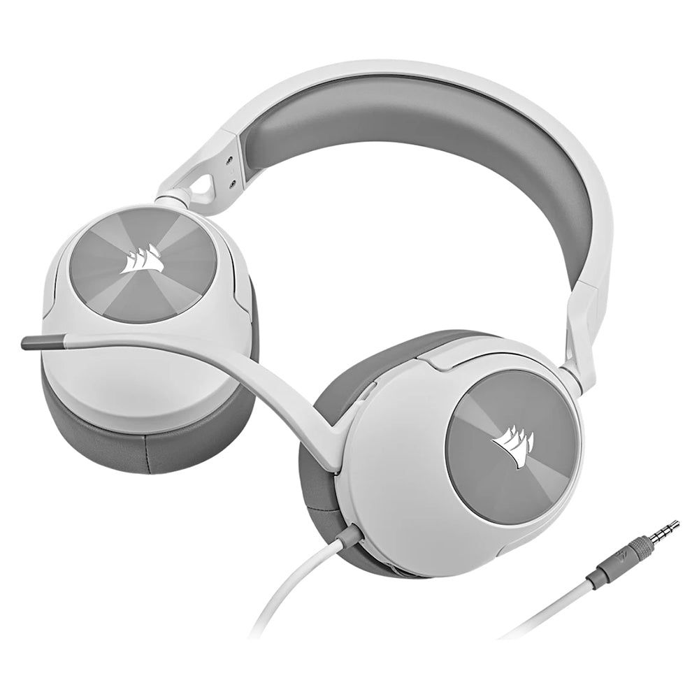 Corsair HS55 Over-Ear Wired Gaming Headset - White | 106-CA-9011261-EU from Corsair - DID Electrical