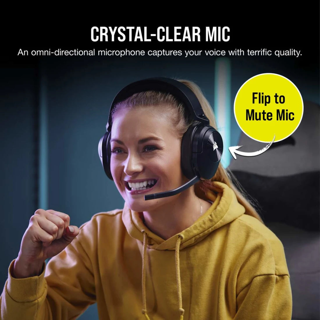 Corsair HS55 Over-Ear Wireless Bluetooth Gaming Headset - Carbon | 106-CA-9011280-EU from Corsair - DID Electrical