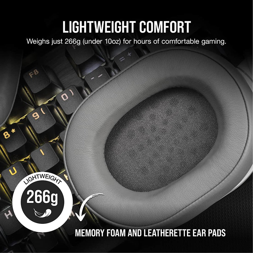 Corsair HS55 Over-Ear Wireless Bluetooth Gaming Headset - White | 106-CA-9011281-EU from Corsair - DID Electrical