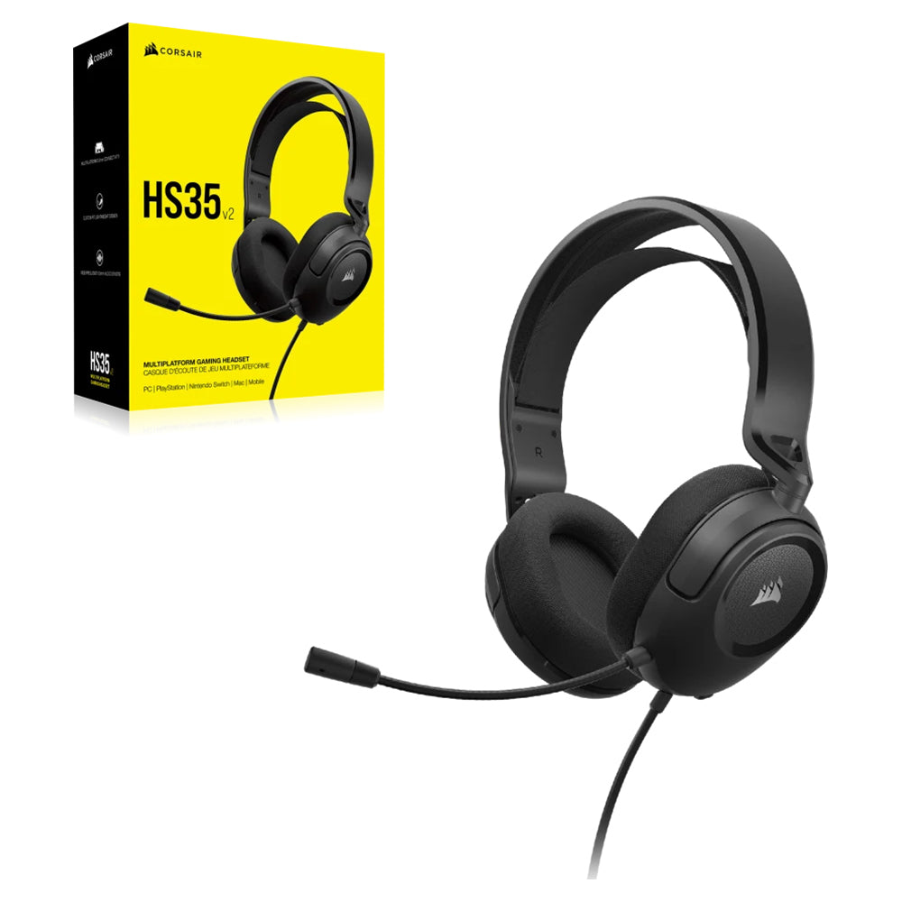 Corsair HS35 V2 Multiplatform Over-Ear Wired Gaming Headset - White from Corsair - DID Electrical