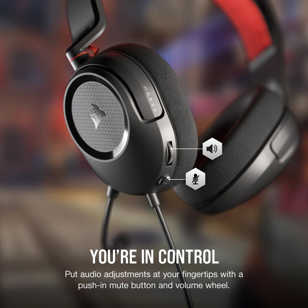 Corsair HS35 V2 Multiplatform Over-Ear Wired Gaming Headset - White from Corsair - DID Electrical