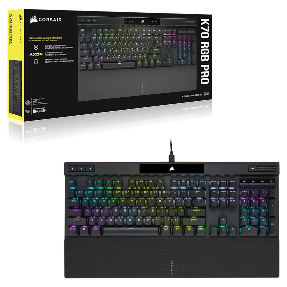 Corsair K70 RGB PRO Mechanical Gaming Keyboard - Black | 106-CH-9109410-UK from Corsair - DID Electrical