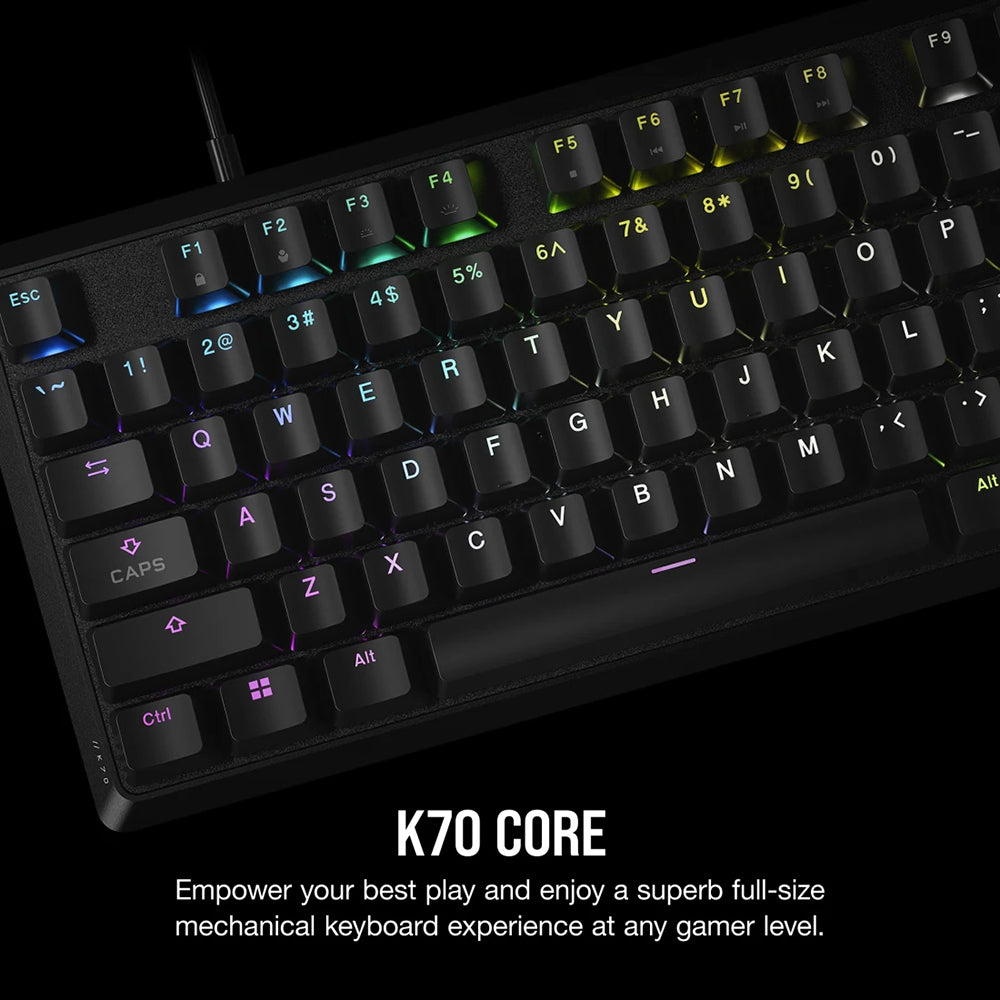 Corsair K70 CORE RGB Mechanical Gaming Keyboard - Black | 106-CH-910971E-UK from Corsair - DID Electrical