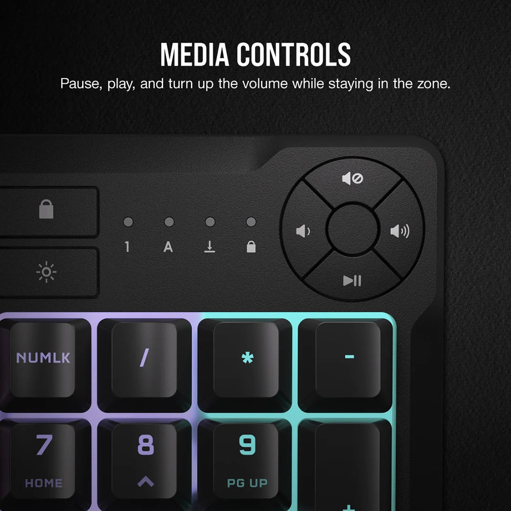 Corsair K55 CORE RGB Gaming Keyboard - Black | 106-CH-9226C65-UK from Corsair - DID Electrical