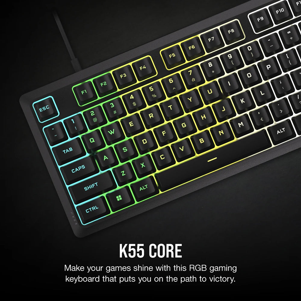 Corsair K55 CORE RGB Gaming Keyboard - Black | 106-CH-9226C65-UK from Corsair - DID Electrical