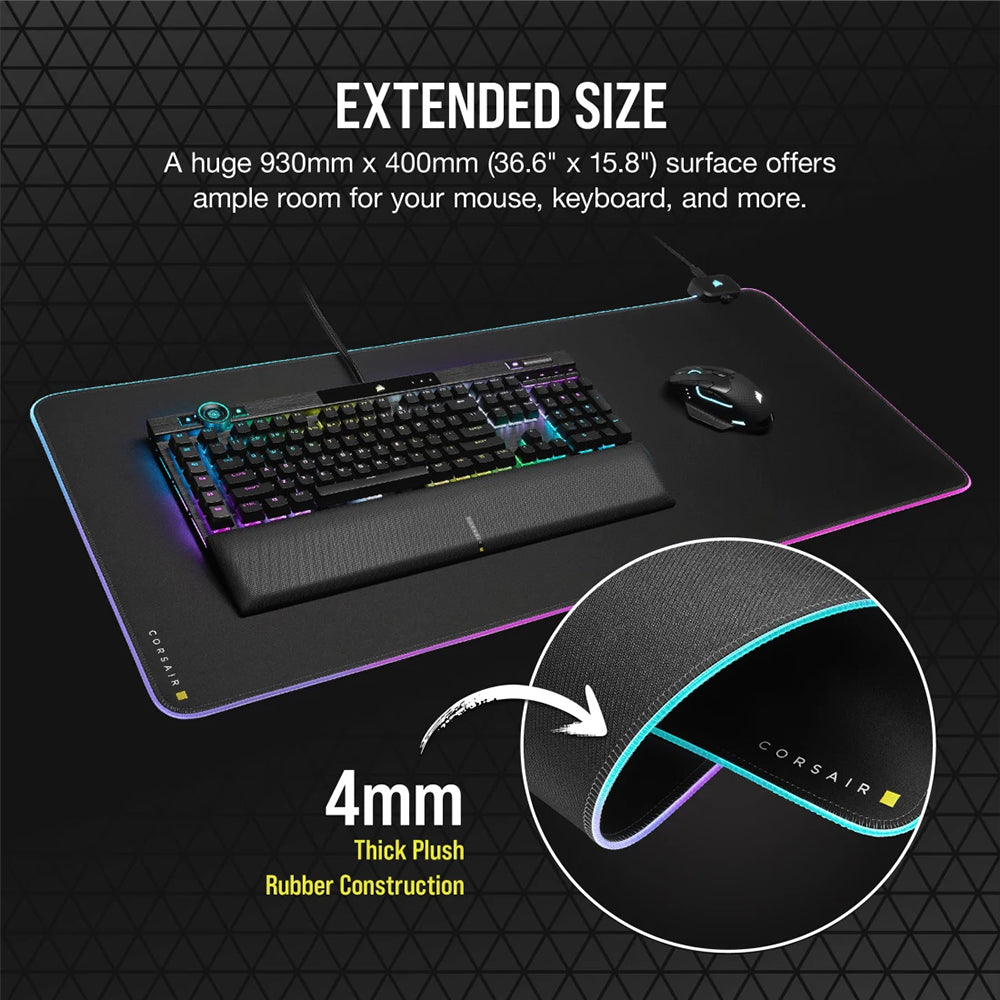 Corsair MM700 RGB Extended Mouse Pad - Black | 106-CH-9417070-WW from Corsair - DID Electrical