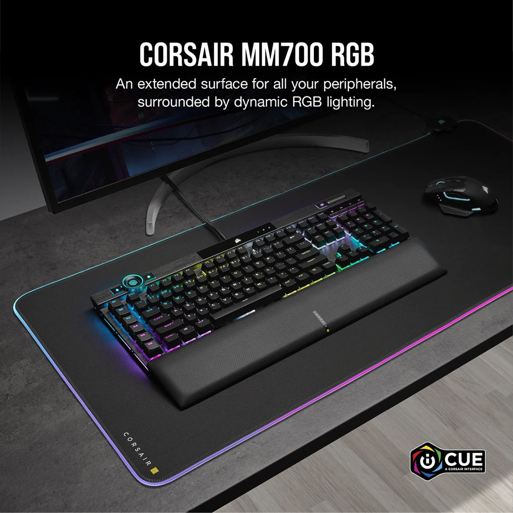 Corsair MM700 RGB Extended Mouse Pad - Black | 106-CH-9417070-WW from Corsair - DID Electrical