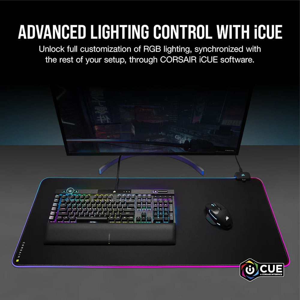 Corsair MM700 RGB Extended Mouse Pad - Black | 106-CH-9417070-WW from Corsair - DID Electrical