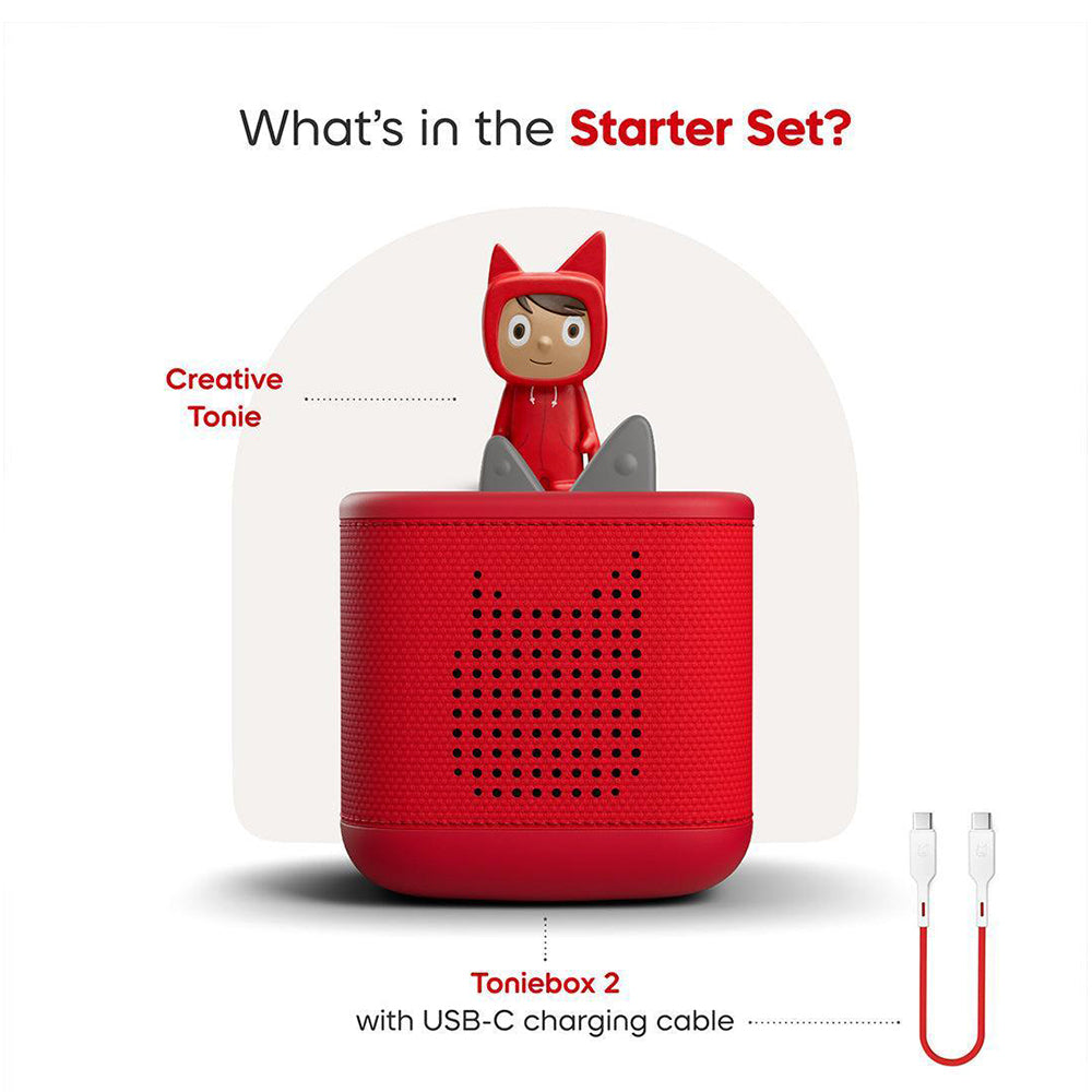 Tonies Toniebox 2 Starter Set with Creative Tonie Rubie - Sunset Red | 11002432 from Tonies - DID Electrical
