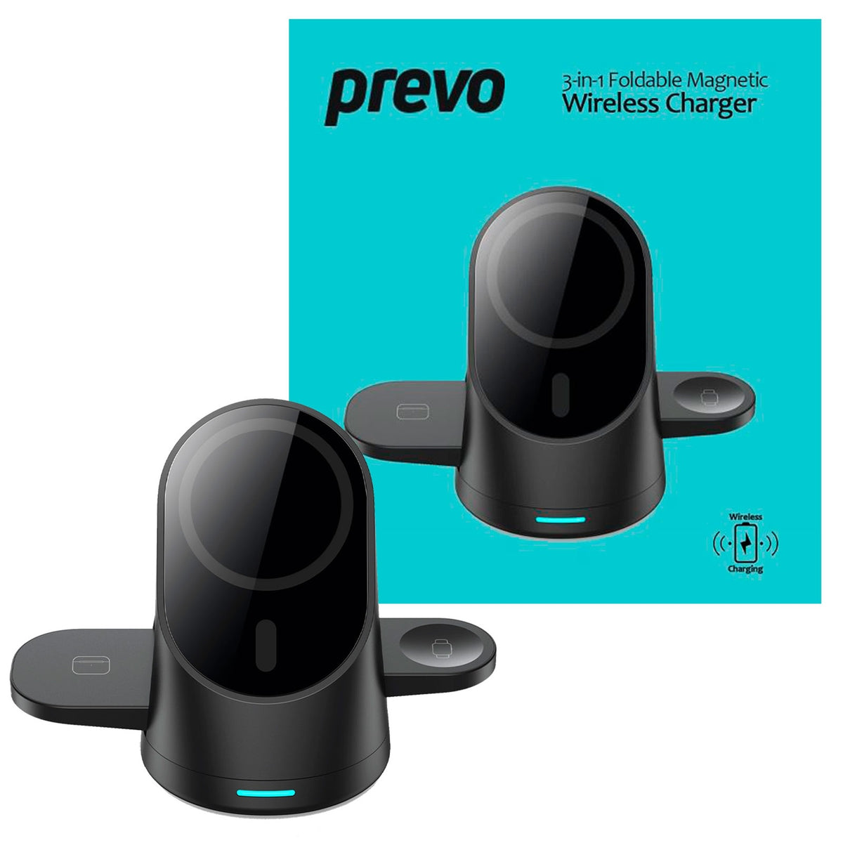 Prevo 3in1 25W Foldable Magnetic Wireless Charging Station - Black | 111323 from Prevo - DID Electrical