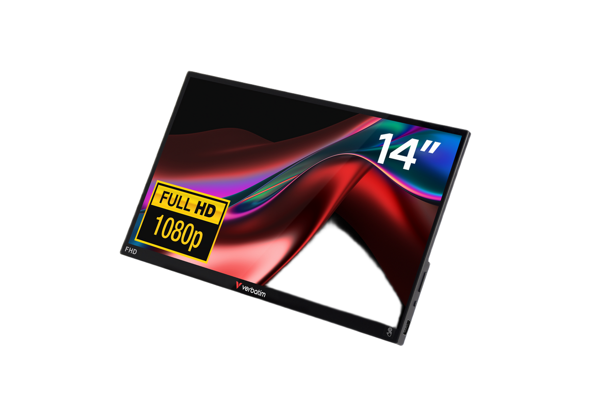Verbatim PMT-14 14" FHD Portable Touchscreen Monitor - Black | 114-49591