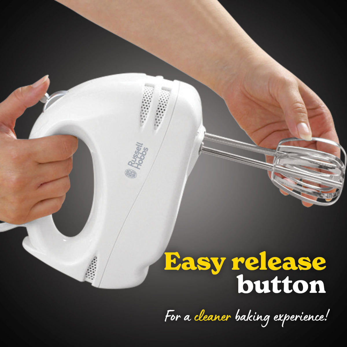 Russell Hobbs Food Collection 125W 6 Speed Hand Mixer - White | 14451