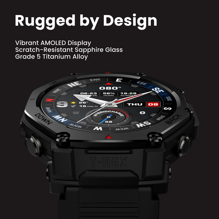 Amazfit T-Rex 3 Pro 48MM Smart Watch - Tactical Black | 146-W2443EU1N