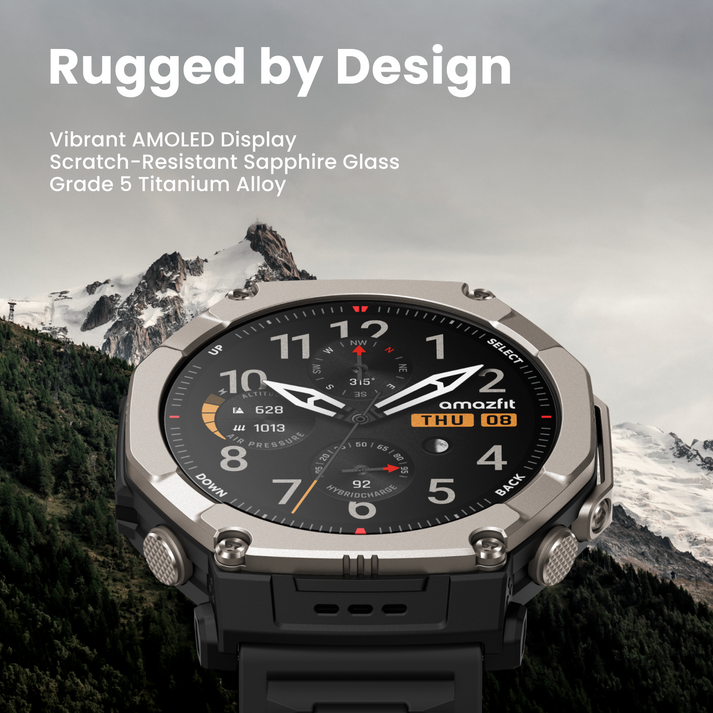 Amazfit T-Rex Ultra 2 51MM Smart Watch - Black Magma | 146-W2550GL2N