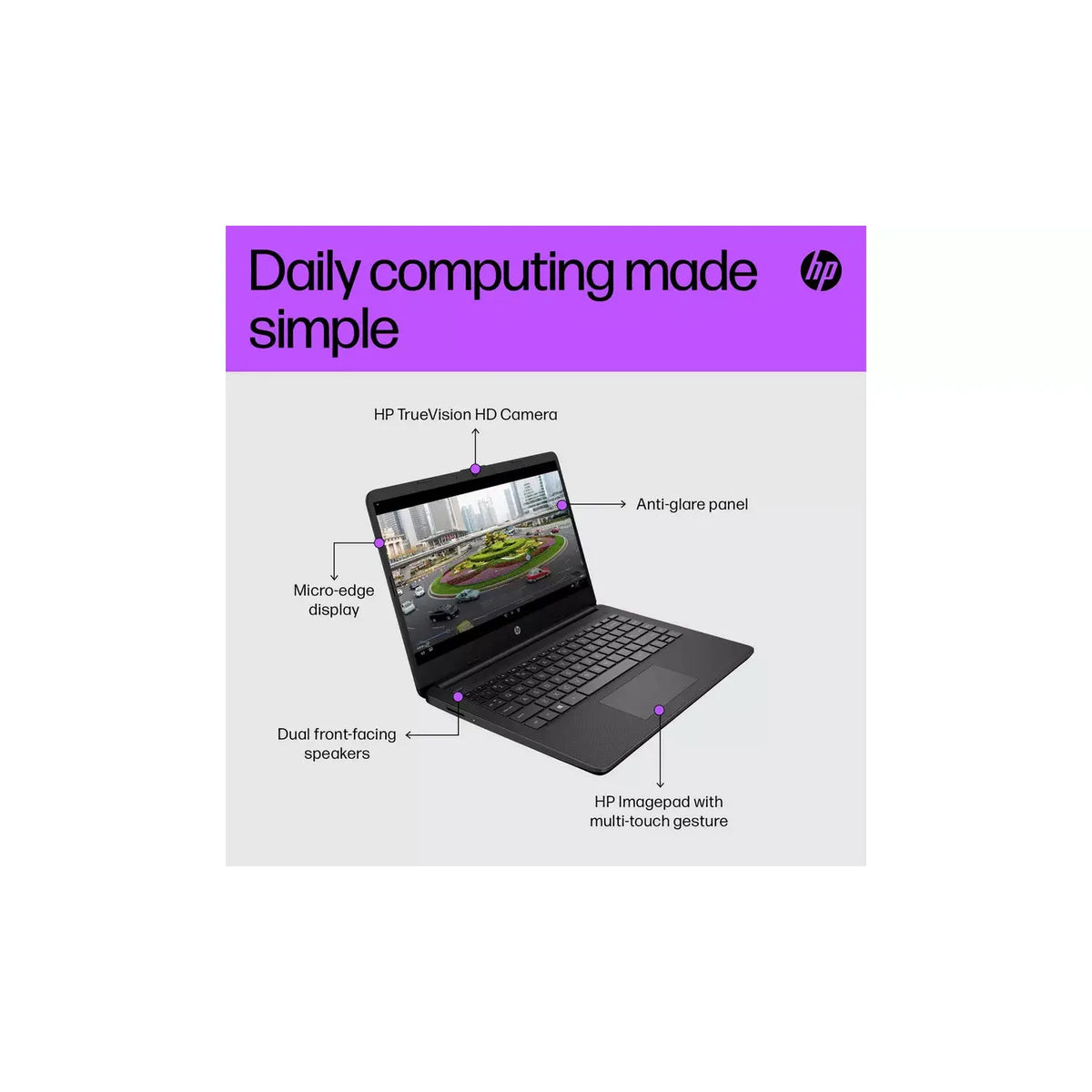 HP Notebook Intel Core i3 14&quot; 4GB/128GB Laptop - Black | 14s-dq0007na from HP - DID Electrical