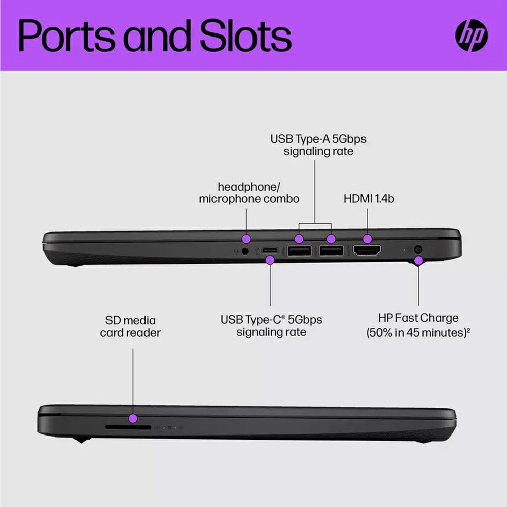 HP Notebook Intel Core i3 14" 4GB/64GB Laptop - Black | 14s-dq0007na from HP - DID Electrical