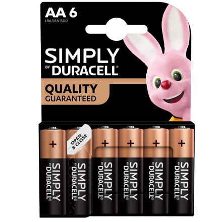 Duracell Simply AA Battery - Pack of 6 | 1500B6 from Duracell - DID Electrical