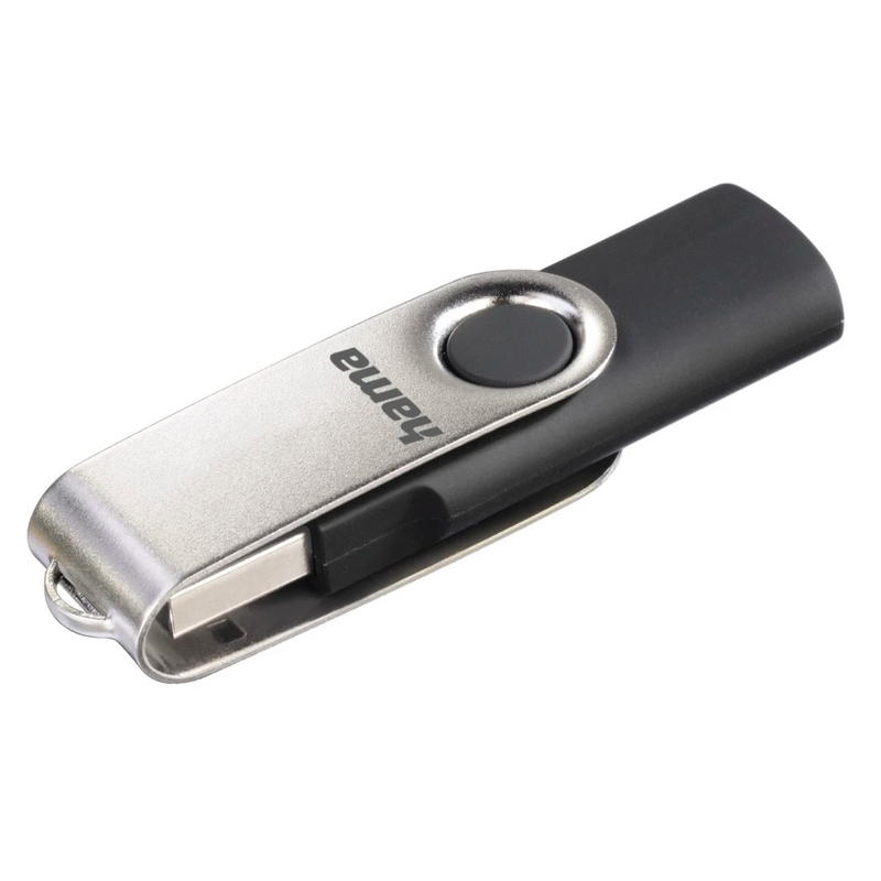 Hama Rotate USB 2.0 10MB/s 32GB USB Flash Drive - Black & Silver | 161215 from Hama - DID Electrical