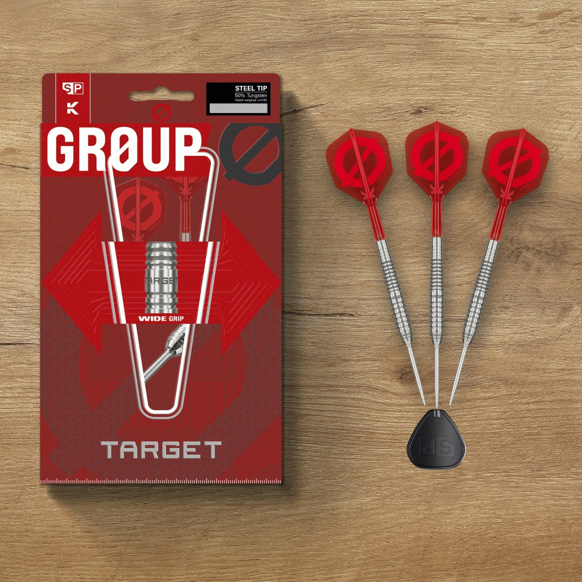 Target Darts Group Ø 01 SP Steel Tip Darts - Silver & Red | 190962