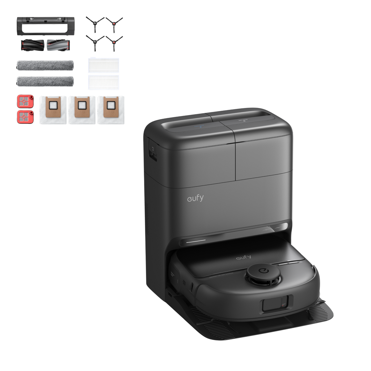 Eufy Omni C28A Bagless Robot Vacuum Cleaner with Accessory Kit - Black | T211AV10