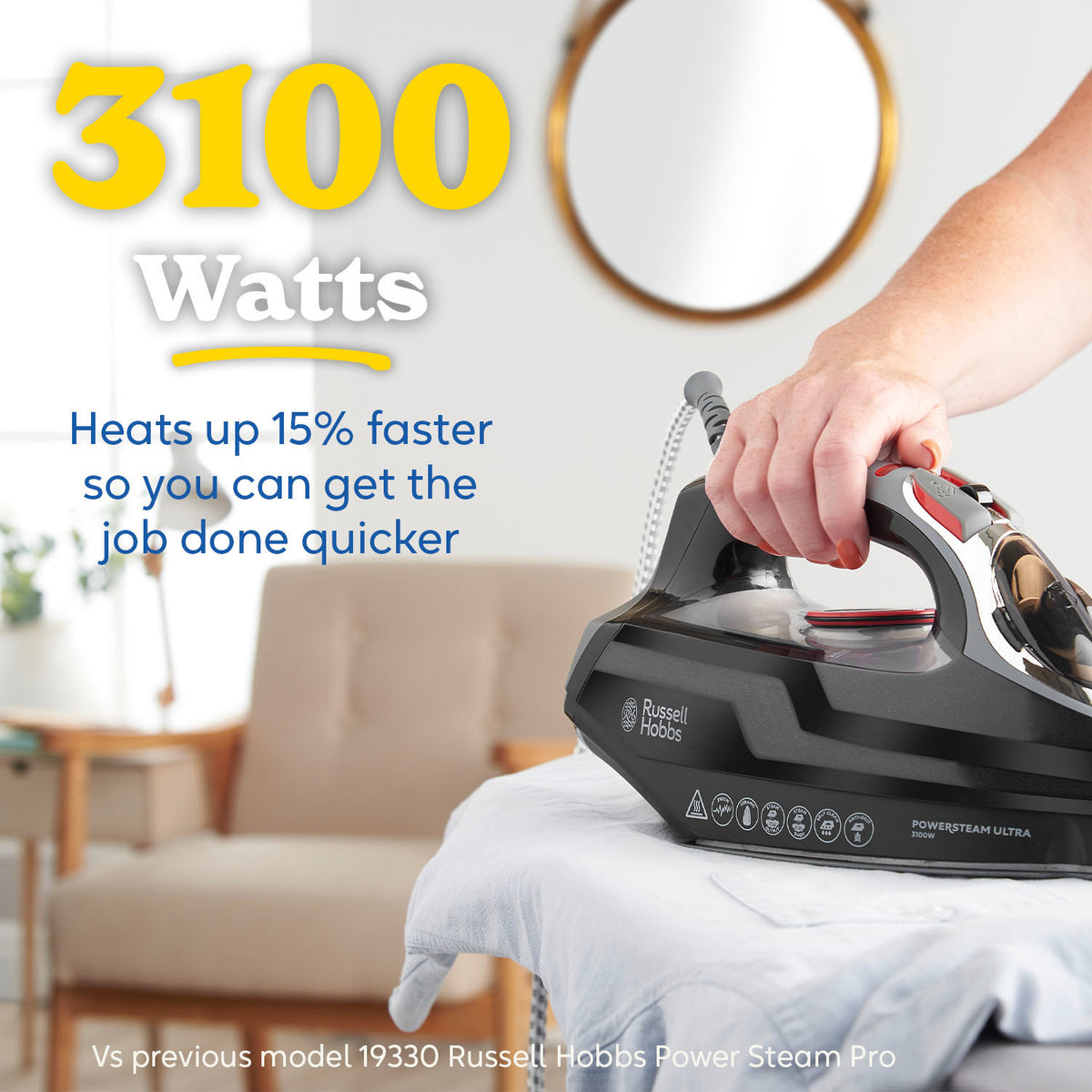 Russell Hobbs 3100W Power Steam Ultra Iron - Black | 20630