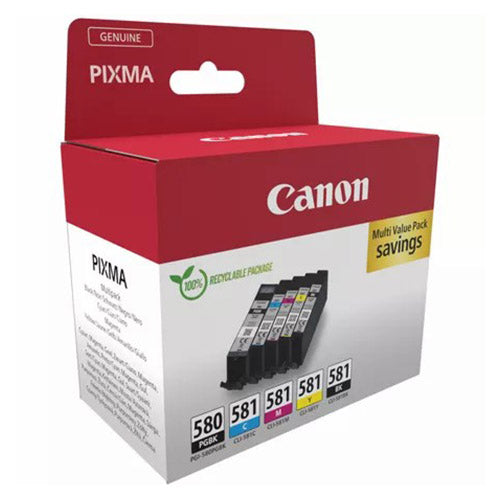 Canon PGI-580BK/CLI-581 Pigment Ink Cartridge - Multicolor | 2078C007 from Canon - DID Electrical