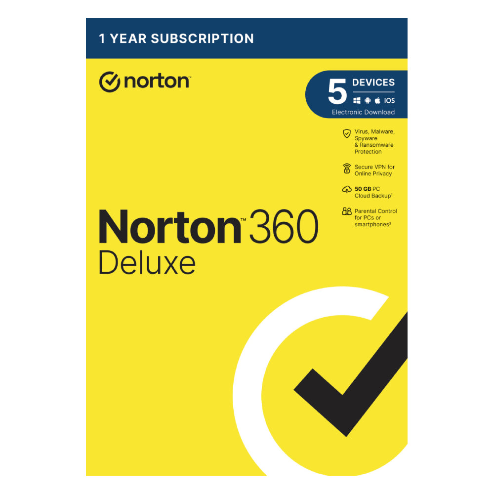 Norton 360 Deluxe 50GB ES Antivirus 1 Year - 5 Devices | 21443543 from Norton - DID Electrical