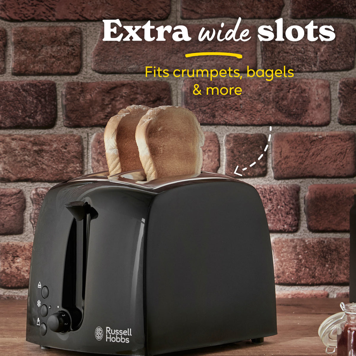 Russell Hobbs Textures 850W 2 Slice Toaster - Black | 21641