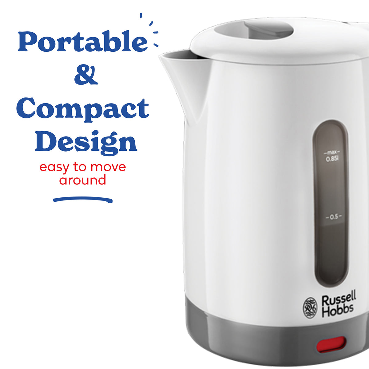 Russell Hobbs 0.85L 1000W Travel Kettle - White | 23840