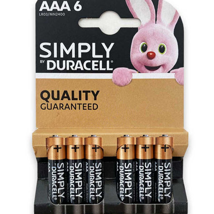 Duracell Simply AAA Battery - Pack of 6 | 2400B6 from Duracell - DID Electrical