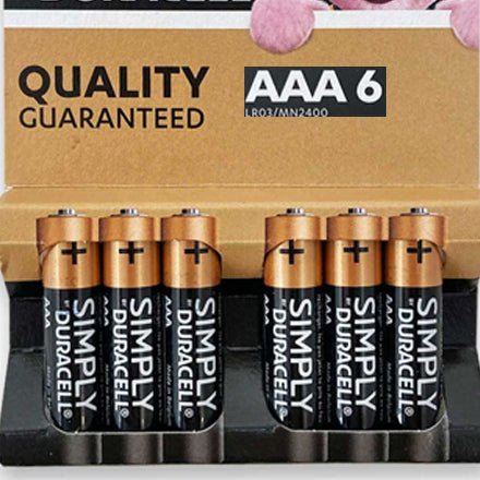 Duracell Simply AAA Battery - Pack of 6 | 2400B6 from Duracell - DID Electrical